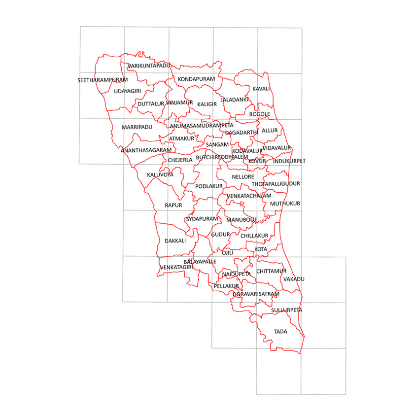 Storm surge inundation map for cyclone with wind speed 